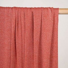 Tissu maillot de bain ginger spice fil lurex argent - pretty mercerie - mercerie en ligne