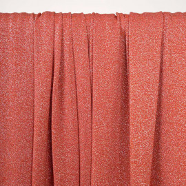 Tissu maillot de bain ginger spice fil lurex argent - pretty mercerie - mercerie en ligne