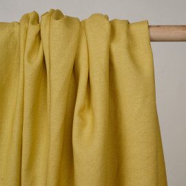 Tissu lin et viscose jaune bambou - pretty mercerie - mercerie en ligne