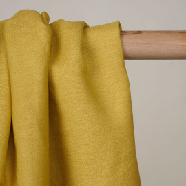 Tissu lin et viscose jaune bambou - pretty mercerie - mercerie en ligne