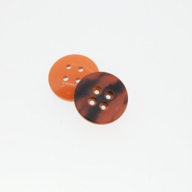 Bouton rond bi-color orange & noir