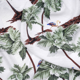 TISSU COTON IMPRIMÉ ANCRE BLEU & BLANC X 10CM