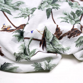 TISSU COTON IMPRIMÉ ANCRE BLEU & BLANC X 10CM