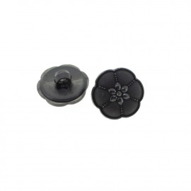 Bouton rond effet strass noir