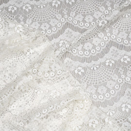 Tissu Jacquard Jardin d'hiver Blanc