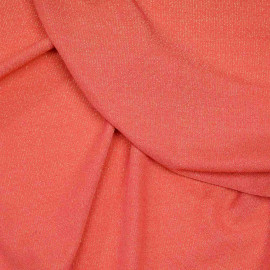 Tissu maillot de bain hot corail fil lurex or - pretty mercerie - mercerie en ligne