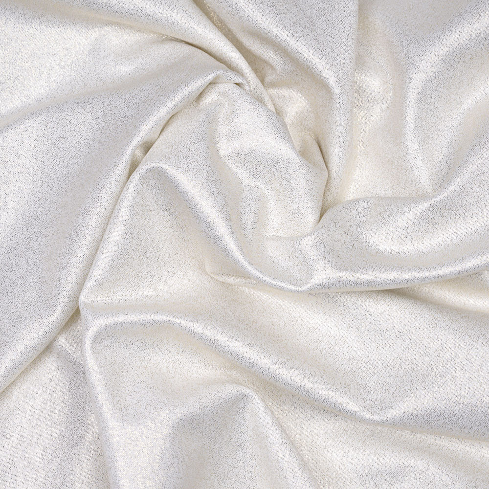 Tissu maillot de bain blanc cassé à paillettes or - pretty mercerie - mercerie en ligne
