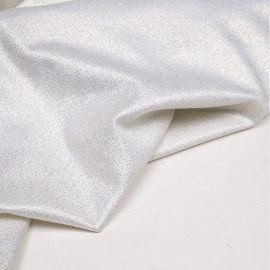 Tissu maillot de bain blanc cassé à paillettes or - pretty mercerie - mercerie en ligne