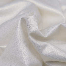 Tissu maillot de bain blanc cassé à paillettes or - pretty mercerie - mercerie en ligne