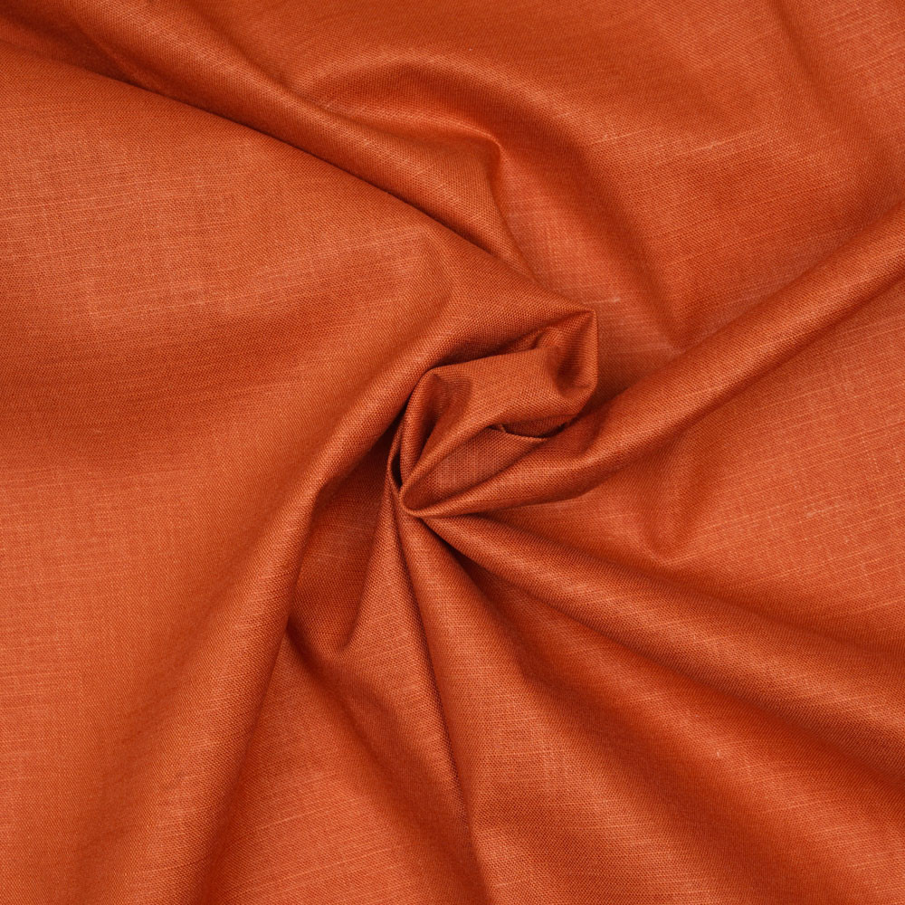 Tissu lin, tencel et viscose orange mecque - pretty mercerie - mercerie en ligne