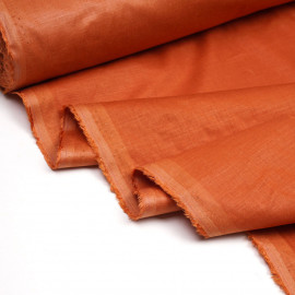 Tissu lin, tencel et viscose orange mecque - pretty mercerie - mercerie en ligne