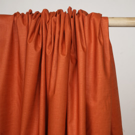 Tissu lin, tencel et viscose orange mecque - pretty mercerie - mercerie en ligne
