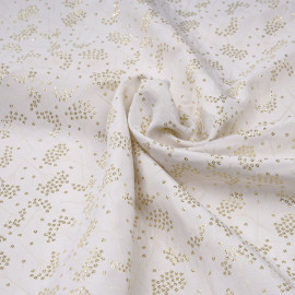 Tissu jacquard crème tissé dandelion or - pretty mercerie - mercerie en ligne