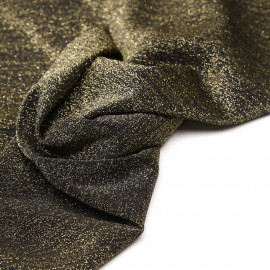 Tissu maillot de bain noir fil lurex or - Pretty mercerie - mercerie en ligne