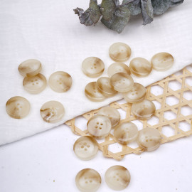 Bouton crème effet écaille de tortue 20 mm - pretty mercerie - mercerie en ligne