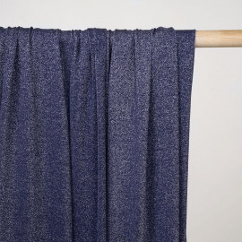 Tissu maillot de bain bleu nuit fil lurex argent - pretty mercerie - mercerie en ligne