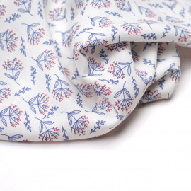 TISSU COTON IMPRIMÉ ANCRE BLEU & BLANC X 10CM