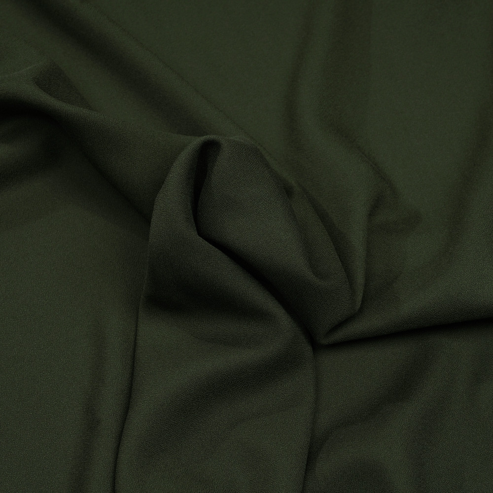 Tissu crêpe proviscose kaki foncé - Pretty Mercerie - mercerie en ligne