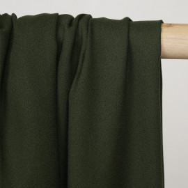 Tissu crêpe proviscose kaki foncé - Pretty Mercerie - mercerie en ligne