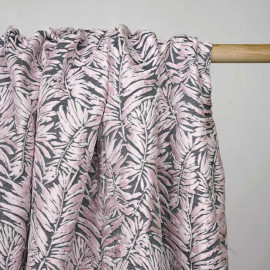 Tissu Jacquard Jardin d'hiver Blanc