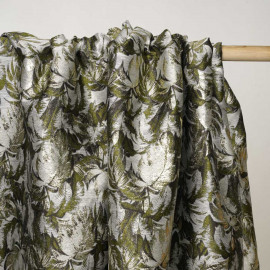 Tissu Jacquard Jardin d'hiver Blanc