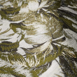 Tissu Jacquard Jardin d'hiver Blanc