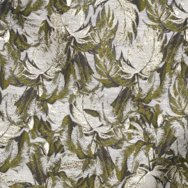 Tissu Jacquard Jardin d'hiver Blanc