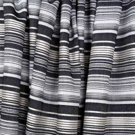 TISSU COTON IMPRIMÉ ANCRE BLEU & BLANC X 10CM