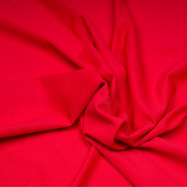 Tissu maillot de bain effet nid d'abeilles rouge - Pretty Mercerie - mercerie en ligne