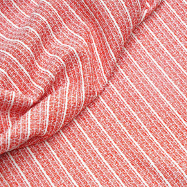 Tissu tweed rouge argile blanc cassé et lurex or - Pretty Mercerie - mercerie en ligne