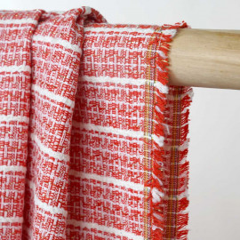 Tissu Jacquard Jardin d'hiver Blanc