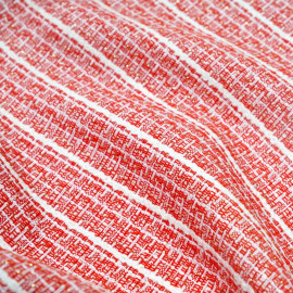 Tissu tweed rouge argile blanc cassé et lurex or - Pretty Mercerie - mercerie en ligne