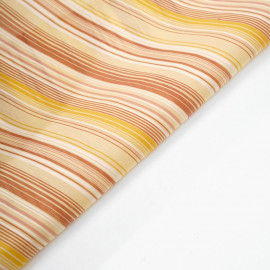 Tissu coton à motif rayé brique jaune et rose - pretty mercerie - mercerie en ligne