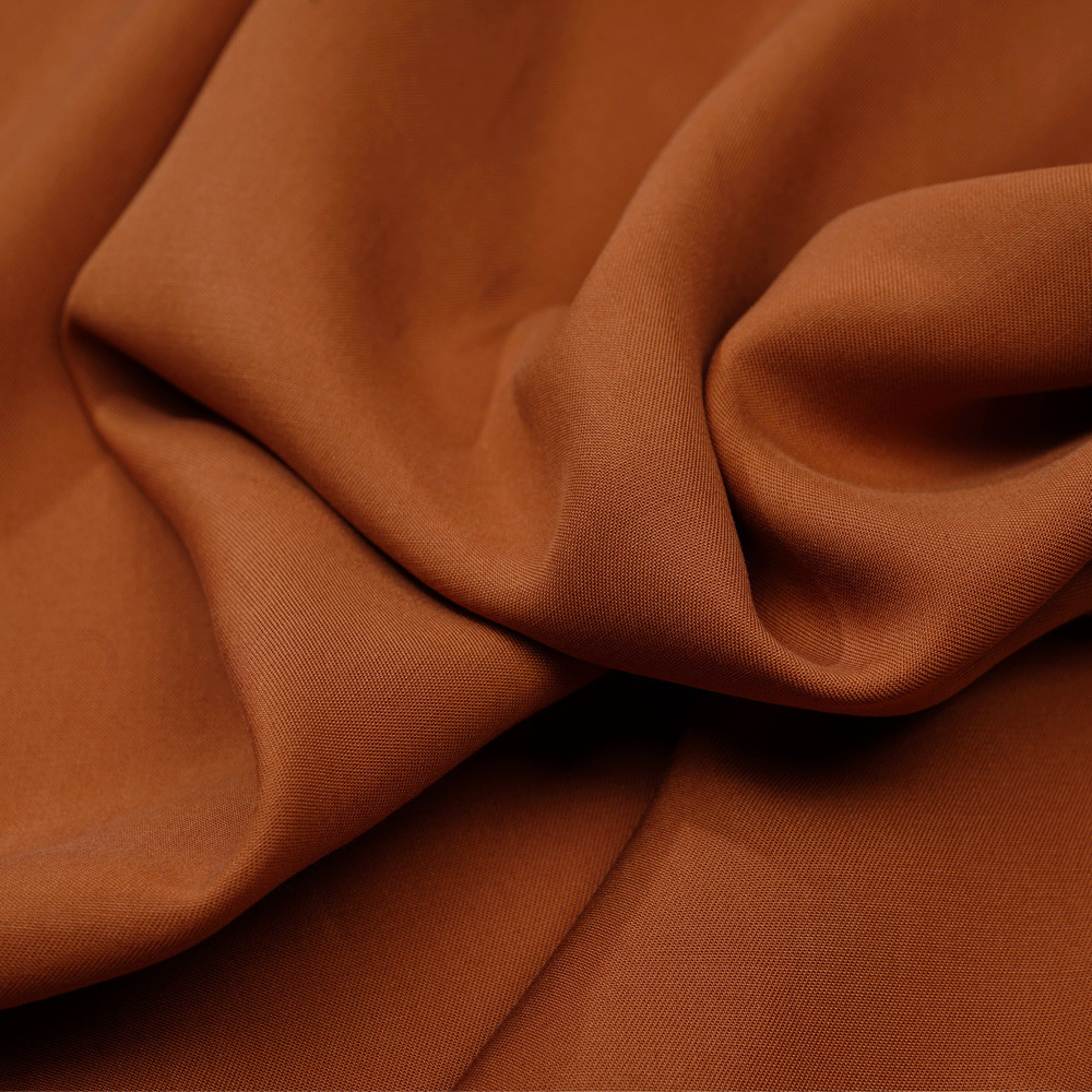 Tissu tencel sergé burnt orange - pretty mercerie - mercerie en ligne
