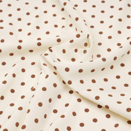 Tissu vanilla ice à motif pois beige - pretty mercerie - mercerie en ligne