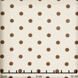 Tissu vanilla ice à motif pois beige - pretty mercerie - mercerie en ligne