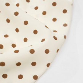 Tissu vanilla ice à motif pois beige - pretty mercerie - mercerie en ligne