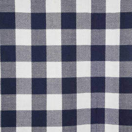 Tissu viscose sergé et tissé à motif vichy bleu marine et blanc - pretty mercerie - mercerie en ligne