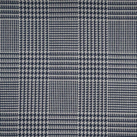 Tissu Prince de Galles gris et bleu de Prusse - pretty mercerie - mercerie en ligne
