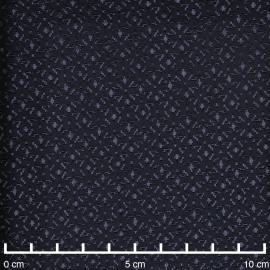 tissu jacquard bleu marine sergé à motif abstrait satiné X 10 CM