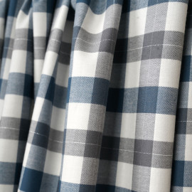 Tissu Flanelle de coton tissé blanc cassé vichy bleu, gris et fil lurex argenté - pretty mercerie - mercerie en ligne