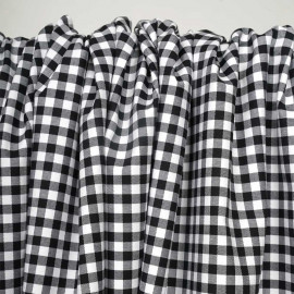 Tissu coton stretch motif vichy tissé noir et blanc |Pretty mercerie | Mercerie en ligne