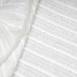 Tissu Jacquard Jardin d'hiver Blanc