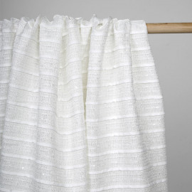 Tissu Jacquard Jardin d'hiver Blanc