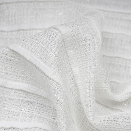 Tissu Jacquard Jardin d'hiver Blanc