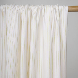 Tissu flanelle blanc cassé à motif rayure fil lurex or - pretty mercerie - mercerie en ligne