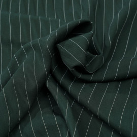 Tissu tencel sergé vert foncé à motif rayures pointillés - Pretty mercerie - mercerie en ligne