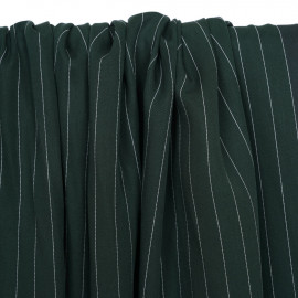 Tissu tencel sergé vert foncé à motif rayures pointillés - Pretty mercerie - mercerie en ligne