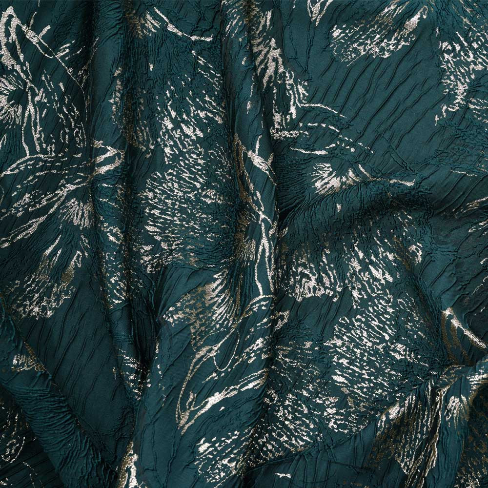 Tissu Jacquard Jardin d'hiver Blanc
