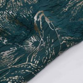 Tissu Jacquard Jardin d'hiver Blanc